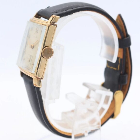 Vintage Elgin Rectangular Men\'s Mechanical Wristwatch 557 USA 10k Gold Filled